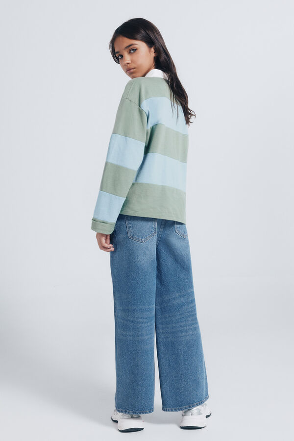 Springfield Kids denim jeans culotte para meninas azul