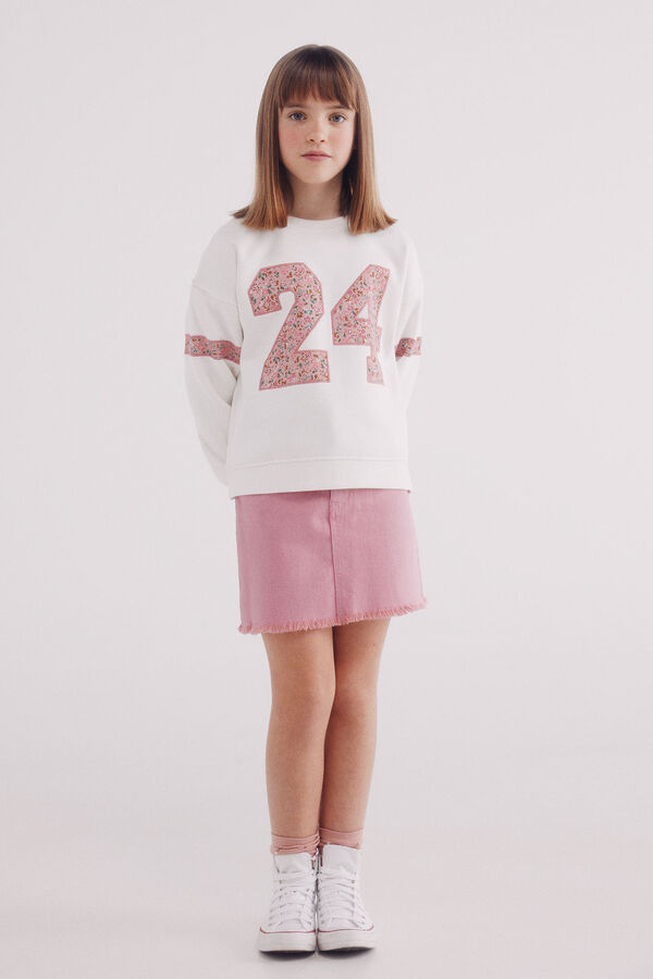 Springfield Kids Saia com franjas de menina rosa