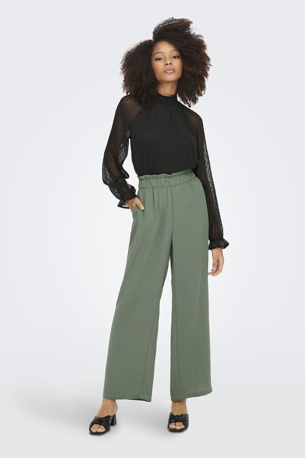 JDY Pantal&oacute;n ancho verde