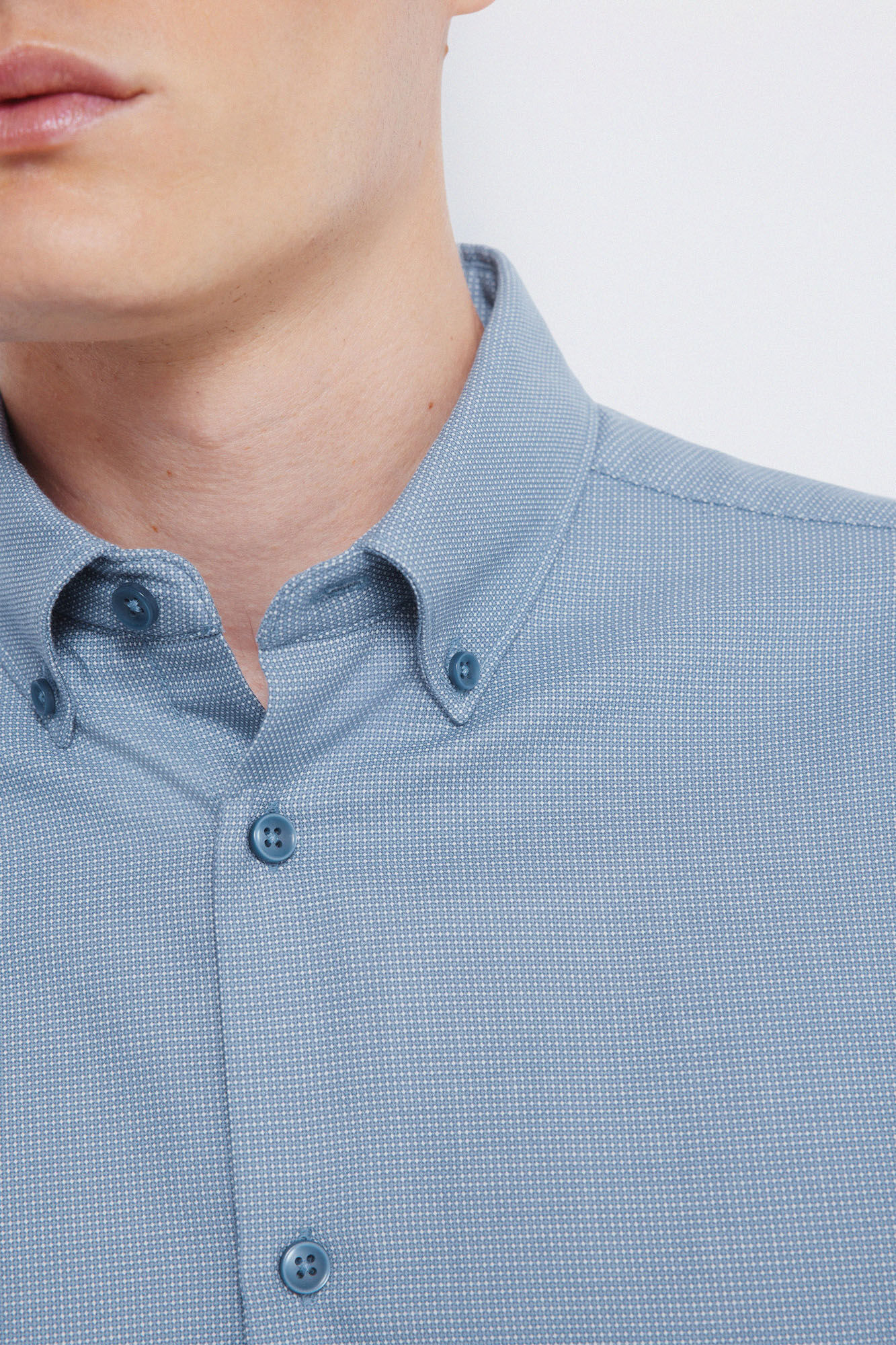 Springfield Camisa vestir estructura bicolor
