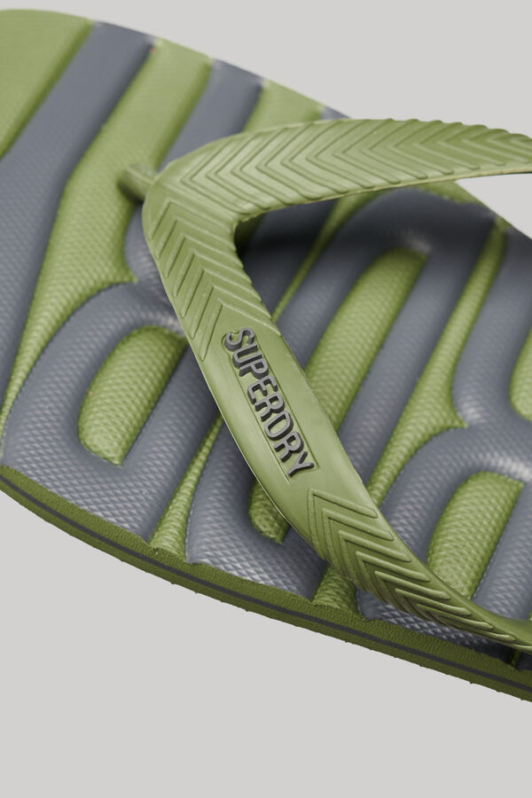 Superdry Chanclas veganas con logotipo Vintage Logo kaki