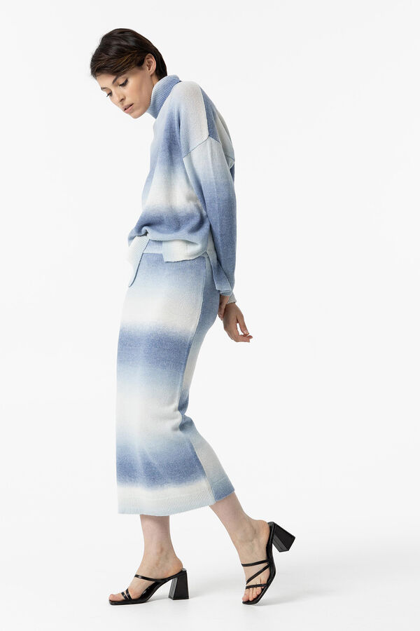 Tiffosi Saia Midi de malha dégradé azul