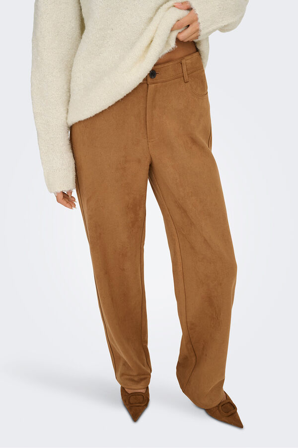 Only Cal&ccedil;a de terno de camur&ccedil;a vison
