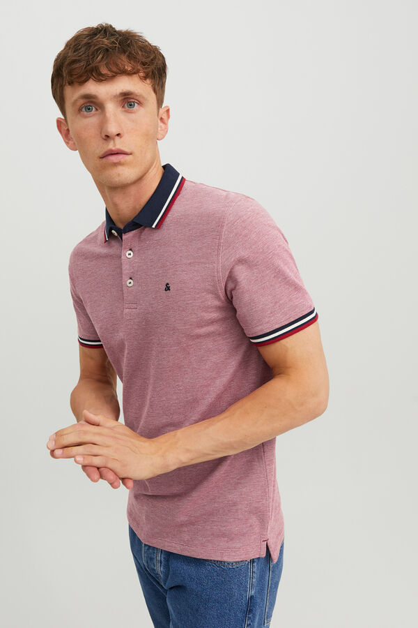 Jack & Jones Polo de manga curta b&aacute;sico vermelho