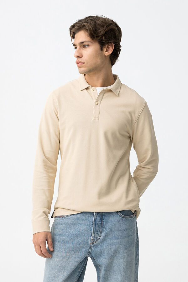 Tiffosi Polo de manga larga beige