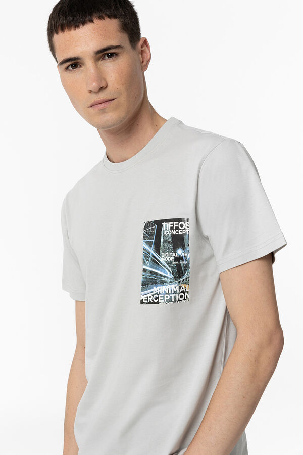 Tiffosi T-shirt estampada cinzento