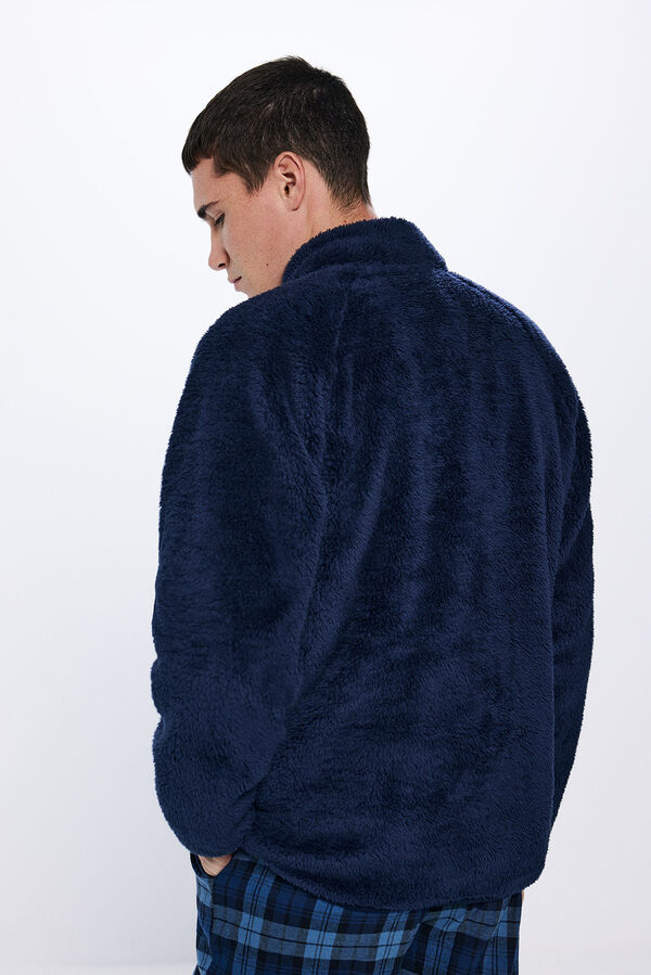 Springfield Robe curto de tecido com fecho-&eacute;clair Sesame polar &trade; azul