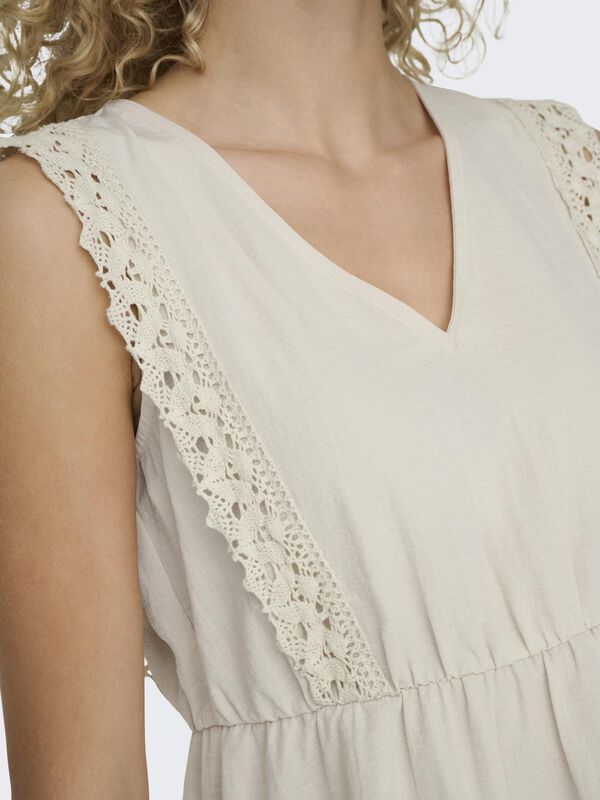 JDY Top renda p&eacute;plum cinzento