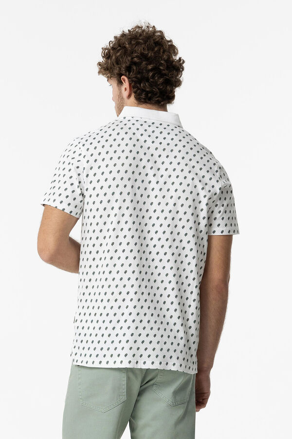 Tiffosi Polo Estampado con Bolsillo blanco