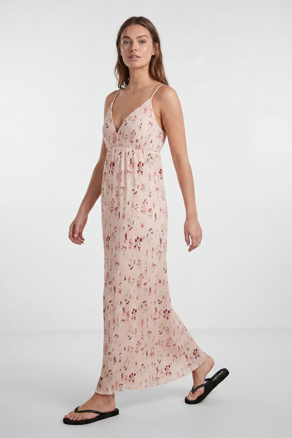 Pieces Vestido comprido de al&ccedil;as rosa