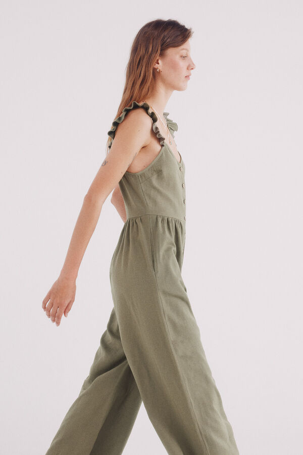 Springfield Mono largo tirantes volantes algodón gris