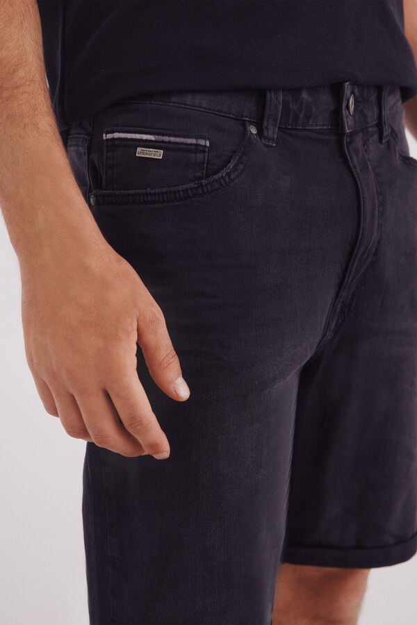 Springfield Bermuda vaquera ultra ligera negro regular fit negro