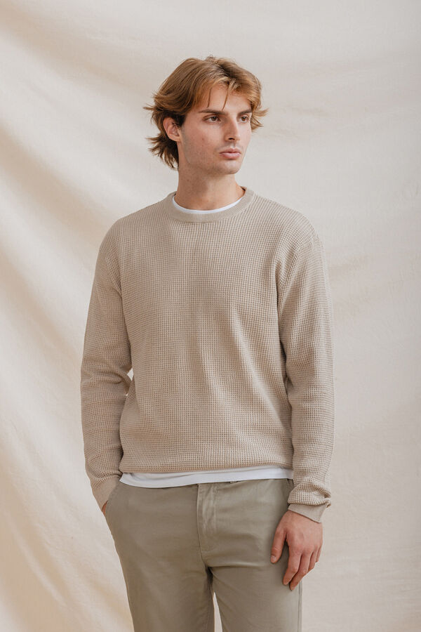 Celopman Jersey B&aacute;sico Cuadrille beige