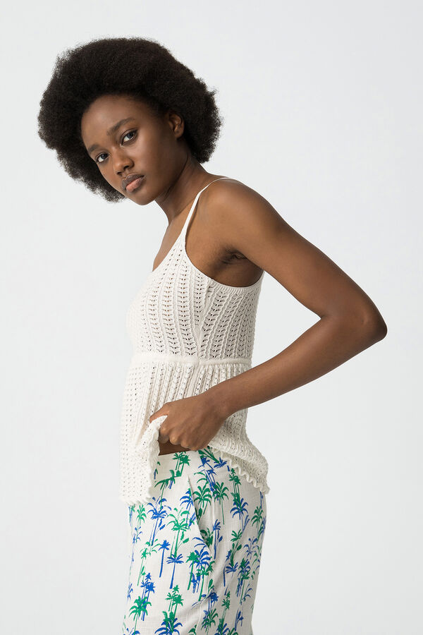 Tiffosi Top perforado blanco