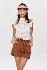 JDY Blusa de encaje sin mangas blanco