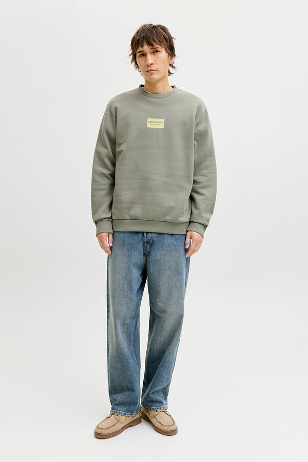 Jack & Jones Sweatshirt gola redonda em felpa verde
