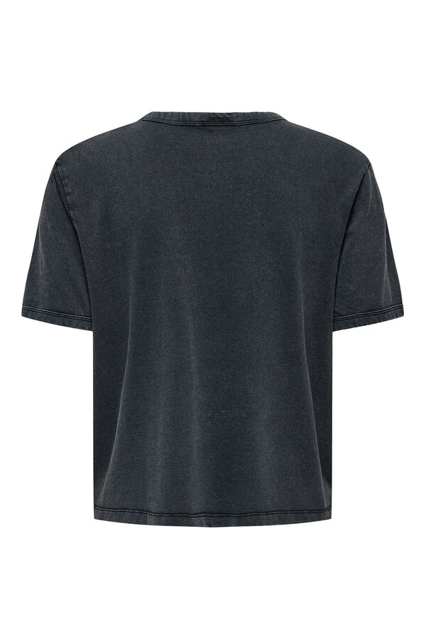 JDY Camiseta texturizada de manga curta preto