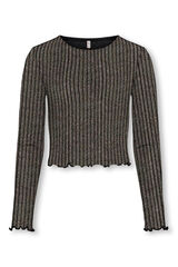 Only Girls Top de efecto brillante gris