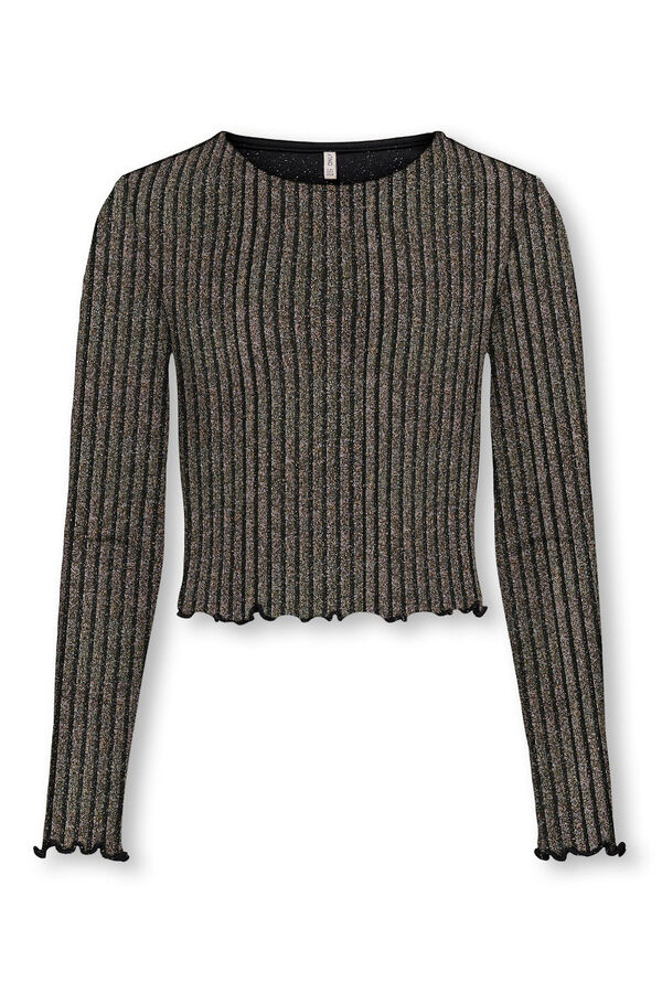 Only Girls Top de efecto brillante gris