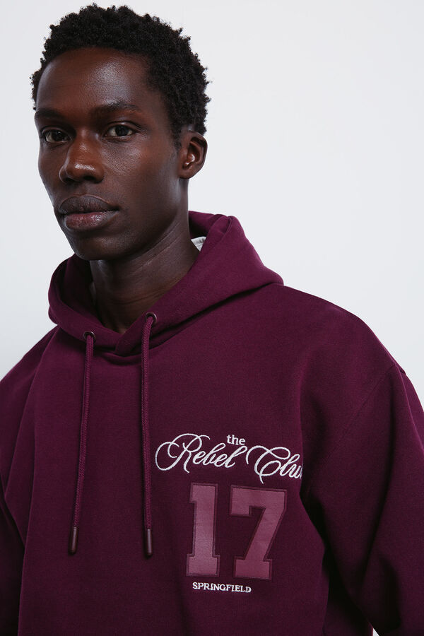Springfield Sudadera capucha bordados burdeos