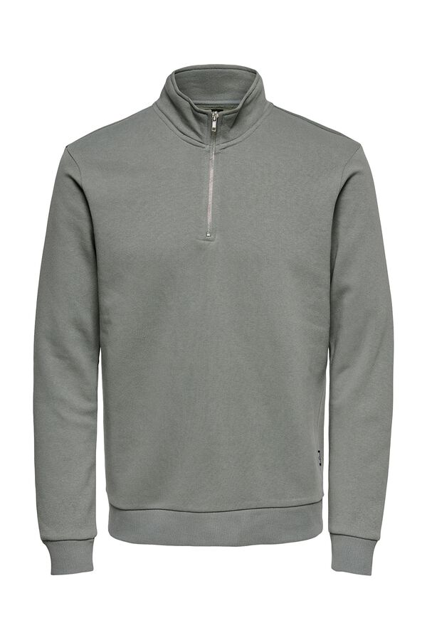 Only & Sons Sudadera con cremallera gris