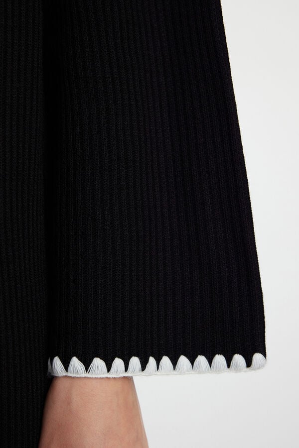 Trendyol Vestido longo de malha preto