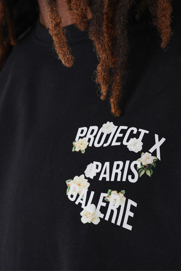 Project X Paris Camiseta grande floral preto