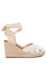 XTI Alpargatas de mulher com cunha tipo valenciana bege