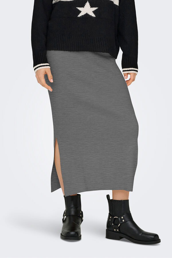 JDY Falda midi punto gris