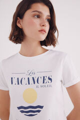 Springfield Camiseta "Vacances Côte d´Azur" blanco