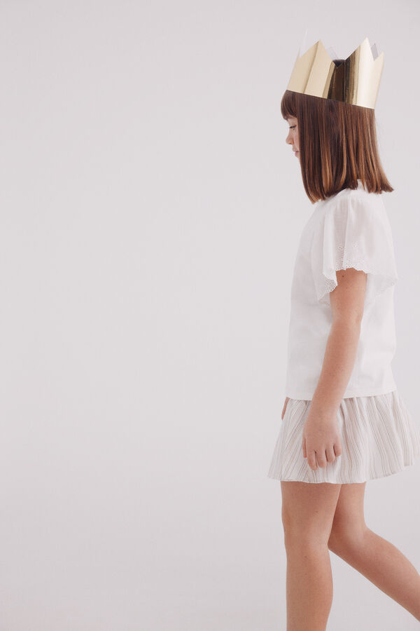 Springfield Kids T-shirt de menina com babados branco