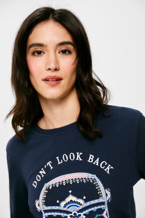 Springfield Sudadera "Don&acute;t look back" azul