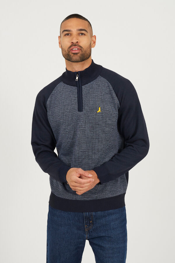 Brave Soul Jersey media cremallera azul