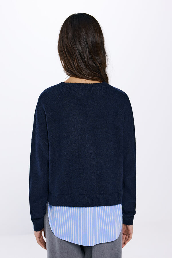 Springfield Camisola de malha combinada azul