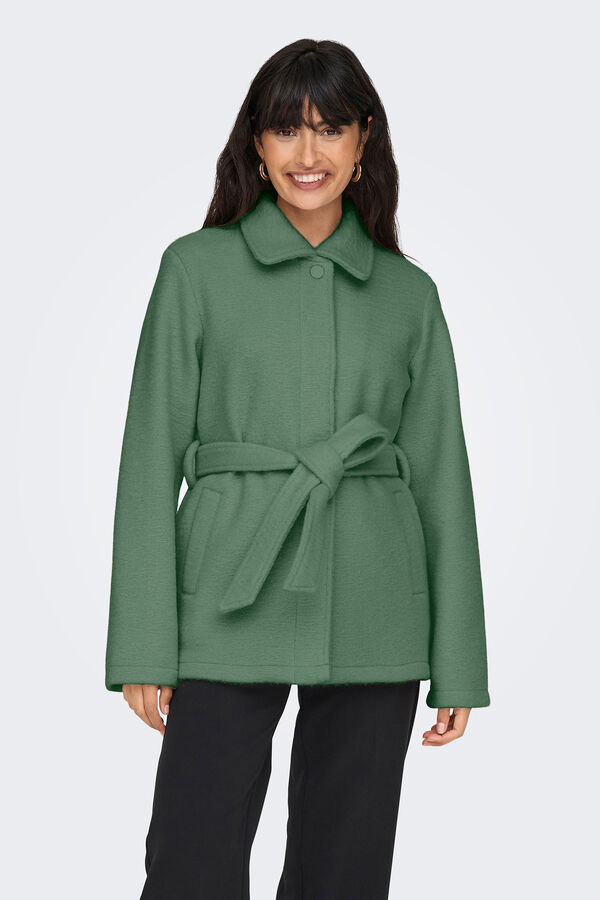 Only Trench de pa&ntilde;o verde