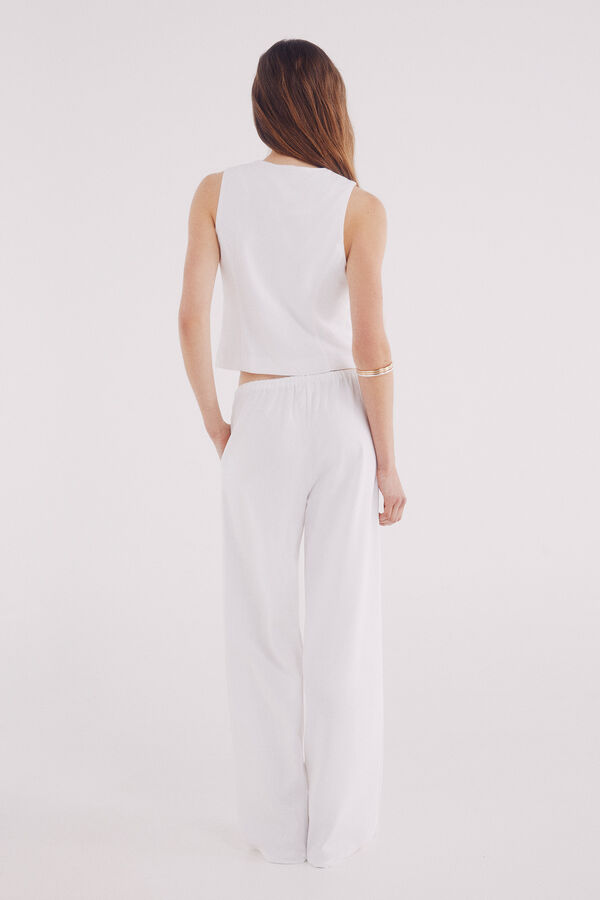 Springfield Cal&ccedil;as largas de linho branco