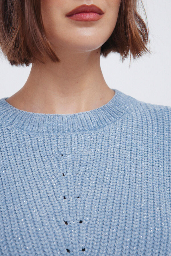 Springfield Camisola de lurex chenille azul