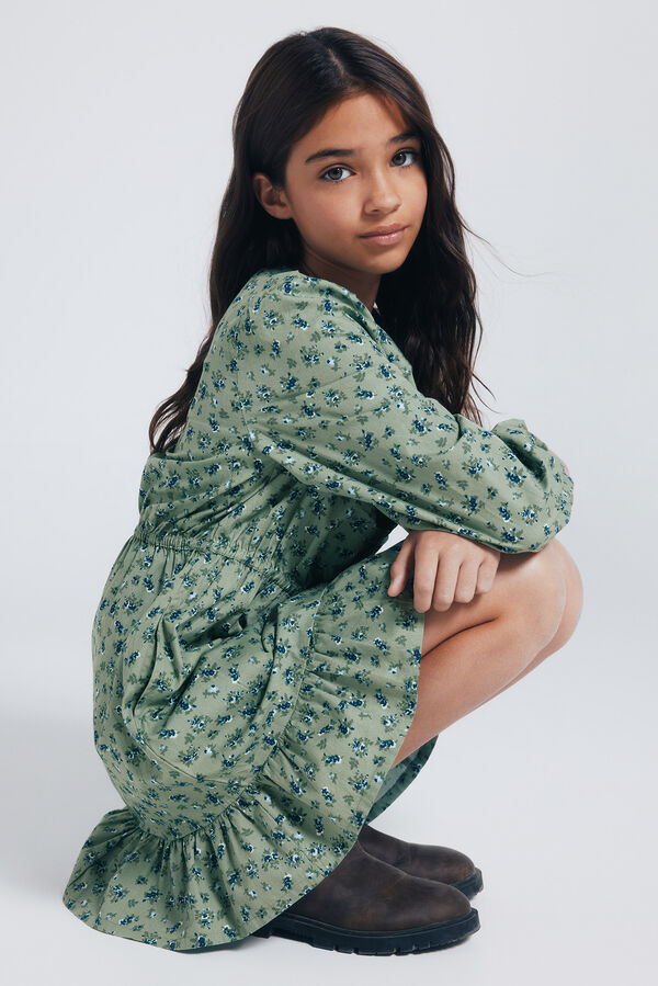 Springfield Kids Vestido flores ni&ntilde;a verde