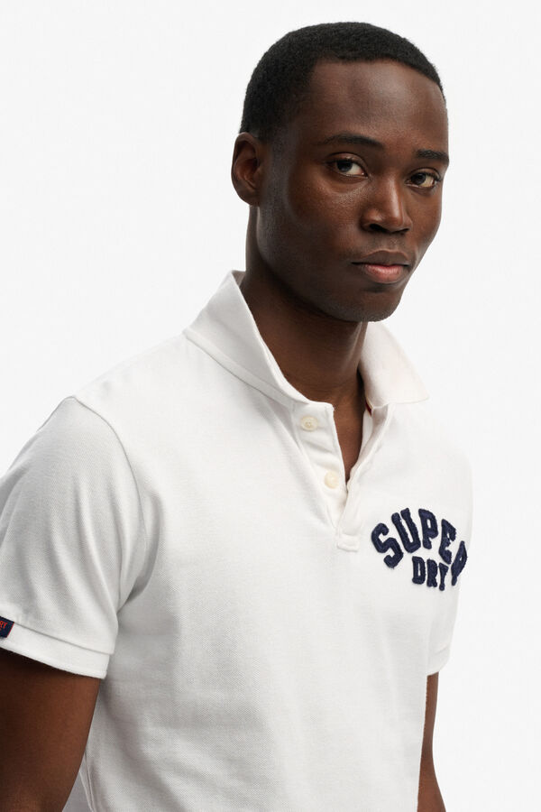 Superdry Polo de piqu&eacute; manga curta branco