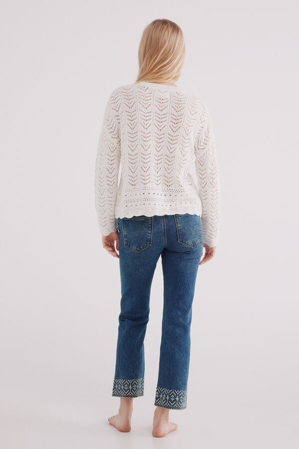 Springfield Jeans bajo bordados azul