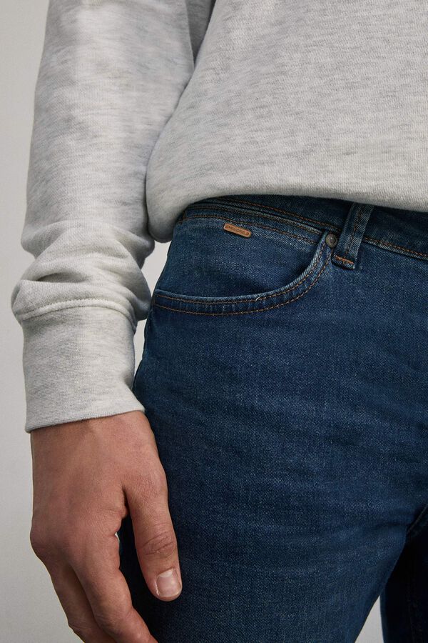 Springfield Jeans skinny lavado medio oscuro ensuciado turquesa