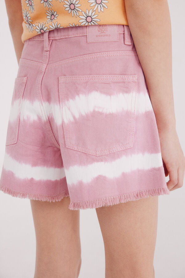 Springfield Kids Short rosa tye dye para niña fucsia