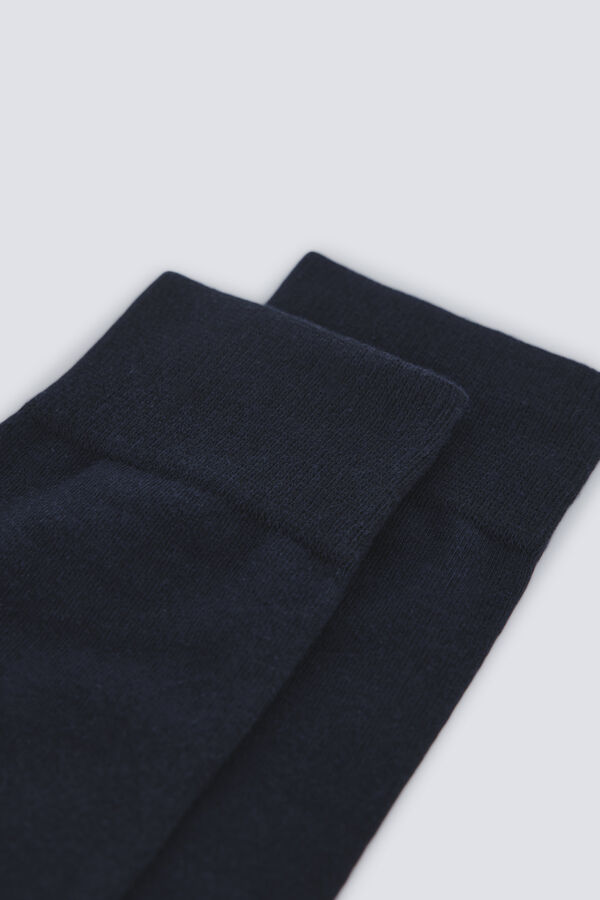 Springfield Meia longa monocrom&aacute;tica azul