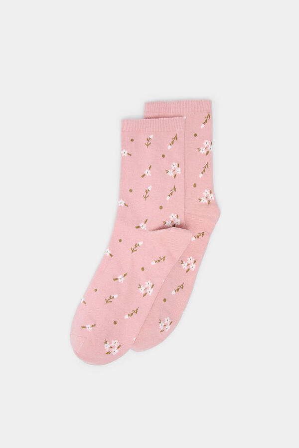 Springfield Calcet&iacute;n largo florecitas rosa