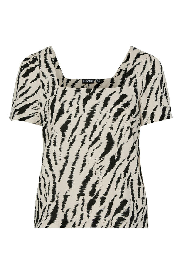 Pieces Blusa estampagem animal bege