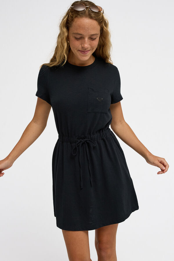 Roxy Vestido curto com cintura el&aacute;stica preto