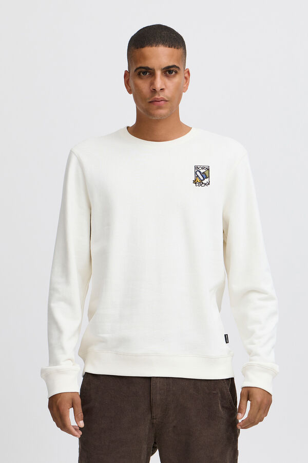 Blend Sweatshirt Com Gola Redonda bege