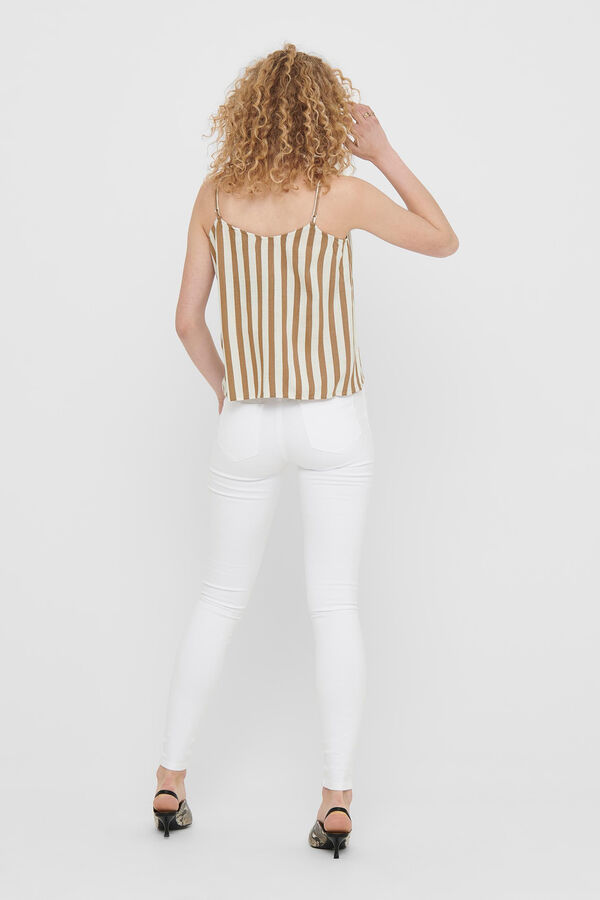 Only Top de tirantes botones beige