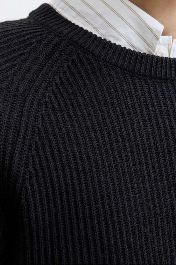 Jack & Jones PLUS Jersey b&aacute;sico de punto liso negro