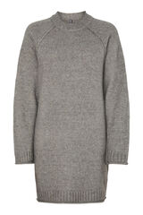 Pieces Vestido punto cuello levantado gris